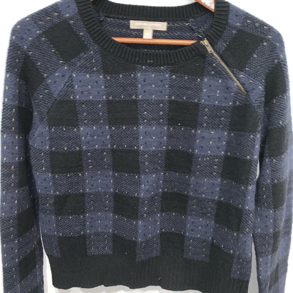 Banana republic plaid metallic cropped sweater - Picture 2 of 4